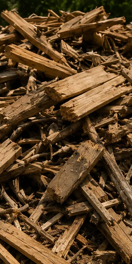 Construction and demolition debris — broken lumber and framing timber
